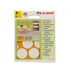 Самозалепващи плъзгачи за крака на мебели Fix-o-moll - ф17 мм, 20 бр., Кафяв