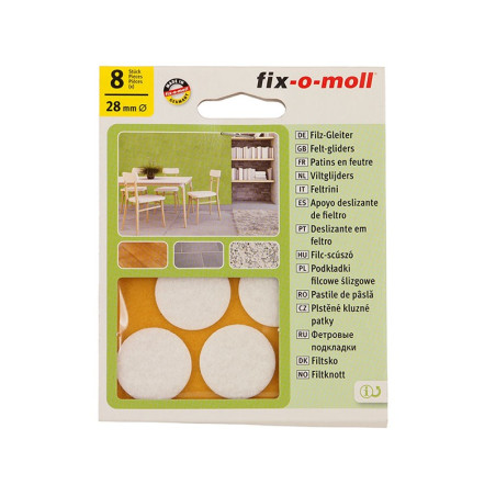 Самозалепващи плъзгачи за крака на мебели Fix-o-moll - ф17 мм, 20 бр., Кафяв