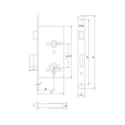 Секретна брава LOB Assa Abloy 90 x 50мм - DIN