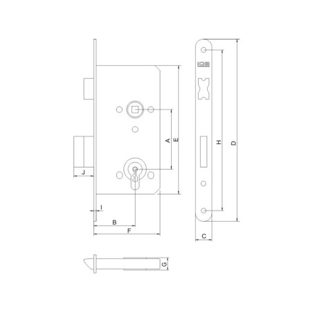 Секретна брава LOB Assa Abloy 90 x 50мм - DIN