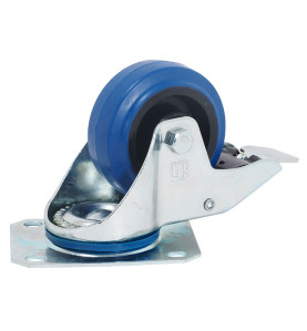 372091 Ball-bearing Swivel Castor With Plate And Brake - 80 mm