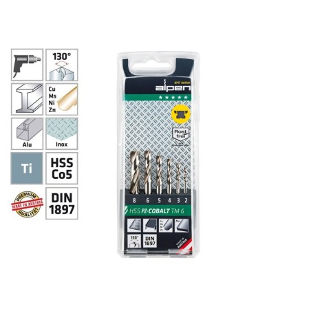 Alpen HSS Cobalt TM PZ 6 Drill Bits Set
