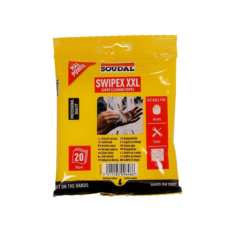 Универсални кърпички за почистване на инструменти и ръце Soudal Swipex