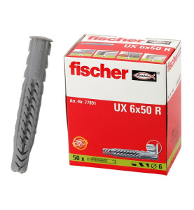 Универсални дюбели с широка периферия Fischer UX R - 6 x 50 мм, 50 бр.