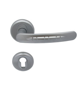 Cobra Door Handle - For Cylinder, matte chrome