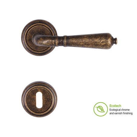  Forme Vintage Antik Interior Door Handles - Antique Bronze, For Standard Key