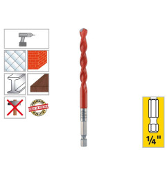 Alpen Profi Multicut Universal Drill Bits 1/4" Hexagonal Shank - ∅4.0 mm