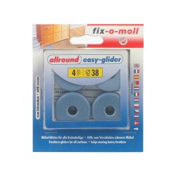 Fix-o-moll Allround Easy-Glider With Screw - Blue, 38 mm
