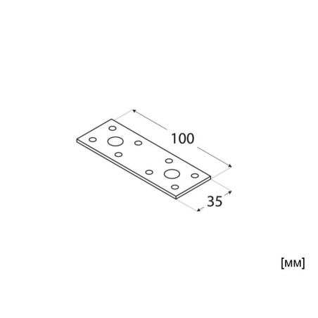 DMX LP 1 Flat Metal Plate - 100 x 35 mm