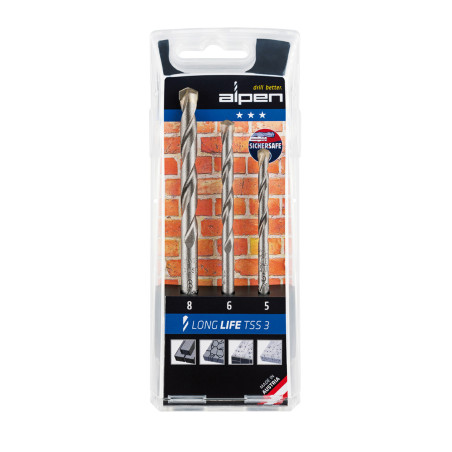 Alpen Long Life TSS 3 Masonry Drill Bits Set