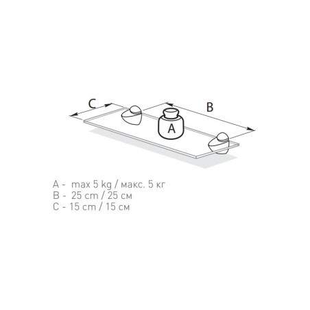 Pelican Shelf Support - Mini, Chrome