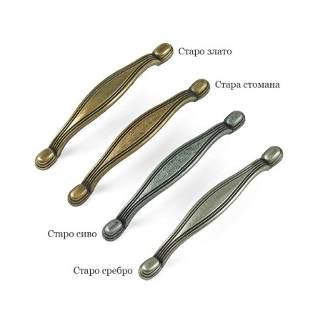 KAMA 1096 Retro Furniture Handle - 96 mm, Old Gold