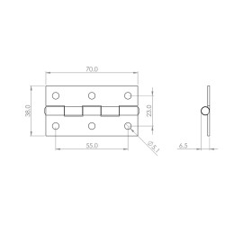 Adam Hall 2602 Medium Duty Butt Hinge