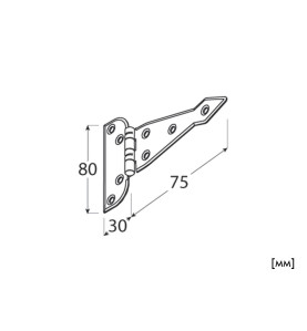 ZAT 75 Decorative Triangular Hinge - Scheme