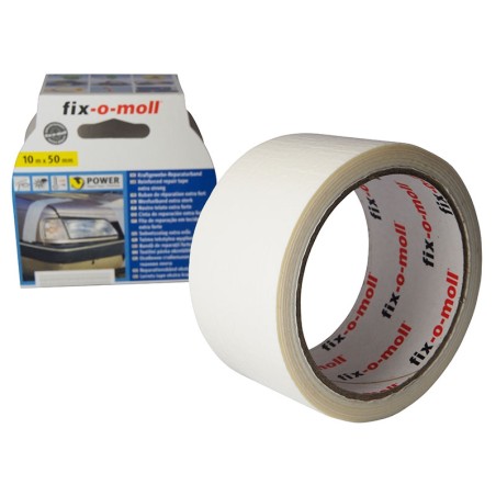 Водоустойчива лепенка за ремонтиране Fix-o-moll Power Tape - 10 м х 50 мм, Бял