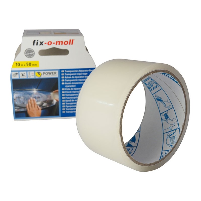 Водоустойчива лепенка за ремонт Fix-o-moll Power Tape - 10 м х 50 мм, Прозрачен