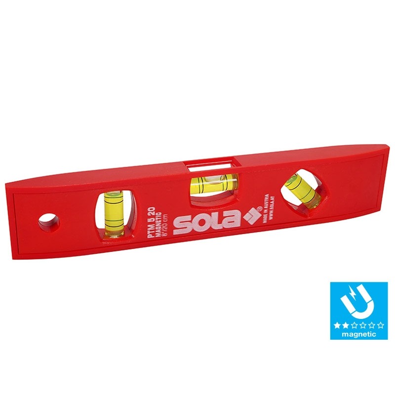 SOLA PTM 5 ABS Plastic Spirit Level With Magnetic Stripe