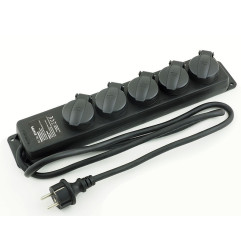 Adam Hall 8747 5-Outlet Power Strip with IP44 Rating