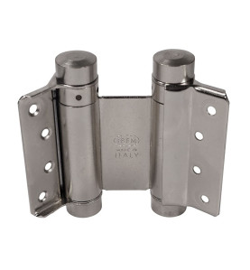 IBFM Double Acting Spring Hinges Set - 75 mm, Nickel, Up to 15 kg doors