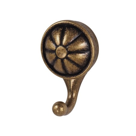 Sol G4 Furniture Hook - Single, Antique Brass