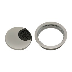 Метална розетка за кабели - ф60 мм, Хром мат