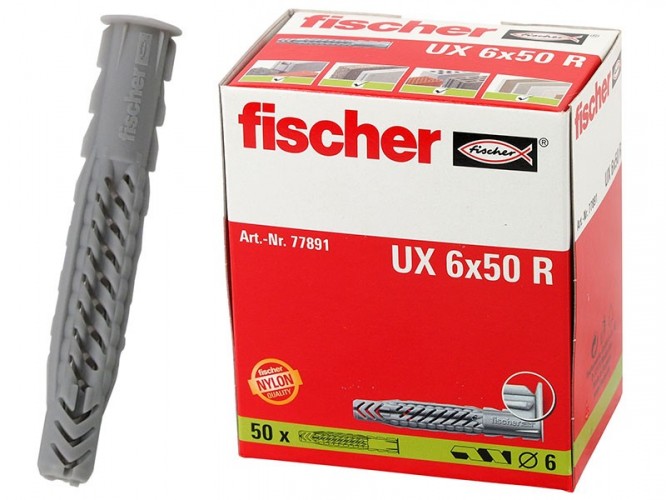 Fischer Universal Plugs UX - 6 x 50 mm, 50 pc.