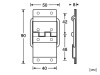 Метална панта за капаци на кутии с вграден ограничител Adam Hall 2524 - Схема