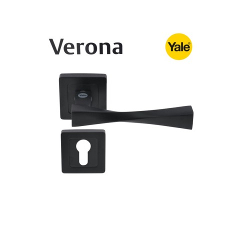 Дръжки за врати Verona Yale -Секретен патрон, черен мат