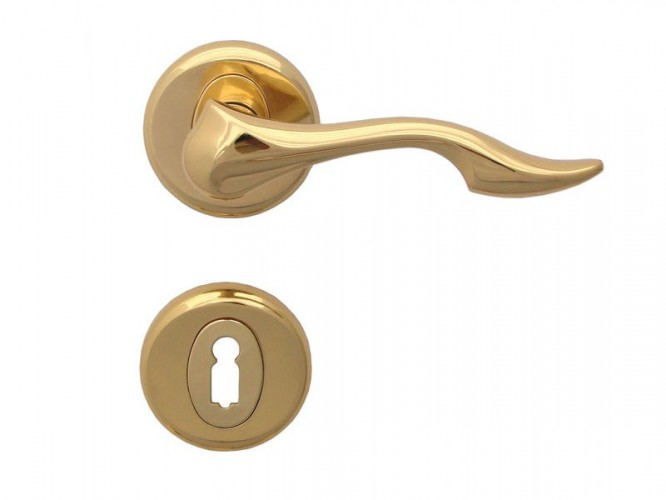 Dolphin Door Handle - For Standart Key, Gold