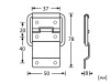 Метална панта за капаци на кутии с вграден ограничител Adam Hall 2529 - Схема