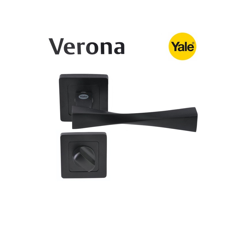 Yale Verona Door Handles - For Cylynder, Matt Black