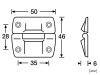 Метална панта за капаци на кутии с вградена подпора Adam Hall 2508 - Схема