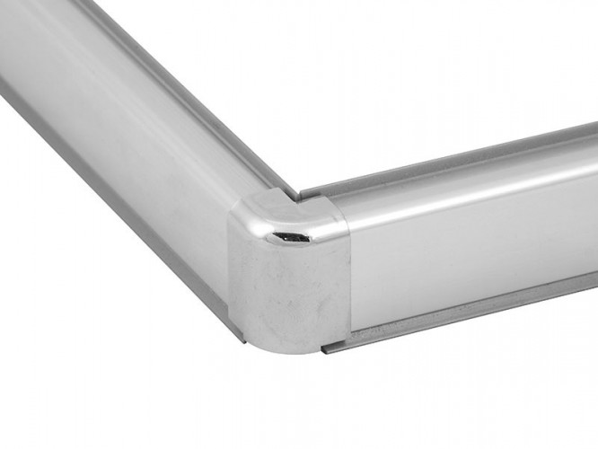 Aluminium Convex Skirting - Mini | Chrome, Right End Cap