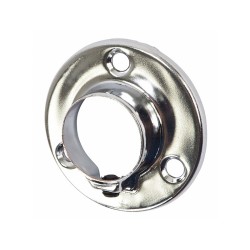 Round Wardrobe Rail Holder - 25 mm, Chrome