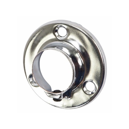 Round Wardrobe Rail Holder - 25 mm, Chrome