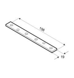 DMX LW 160 Straight Metal Plate - 156 х 19 mm