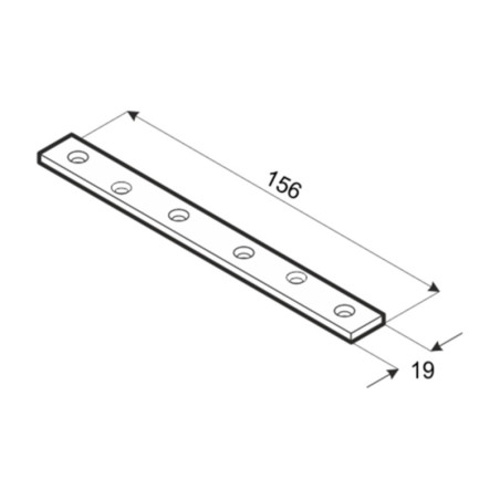DMX LW 160 Straight Metal Plate - 156 х 19 mm