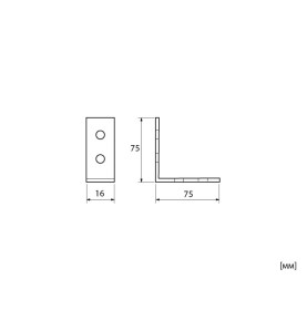 SC04 Metal Angle Bracket - 75 x 75 x mm, Scheme