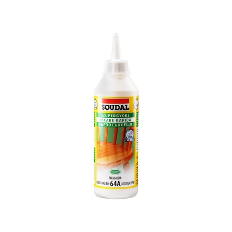 Бързосъхнещо лепило за дърво Soudal 64A D2 - 250 гр