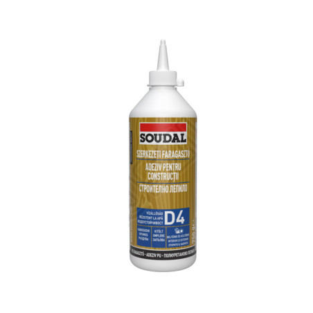 Полиуретаново водоустойчиво лепило за дърво Soudal 66A D4 - 750 гр