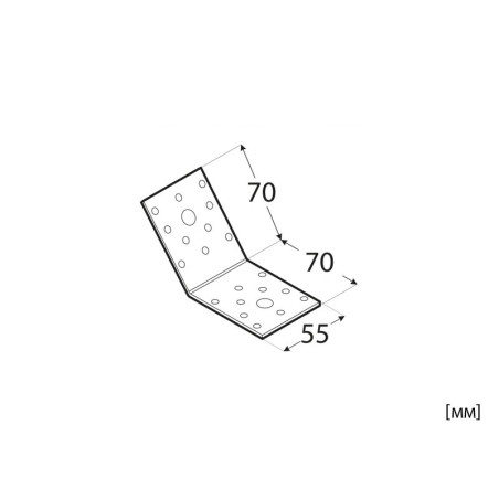 DMX KLR 2 Metal Angle Bracket - 70 x 70 x 55 mm, 135°