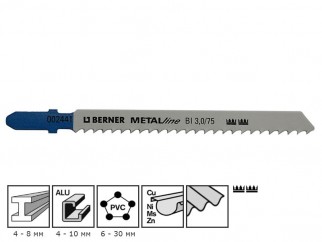 Berner MetalLine BI 3.0/75 Jigsaw Blades