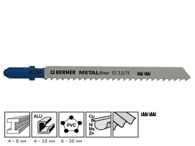 Нож за зеге за метал Berner MetalLine BI 3.0/75