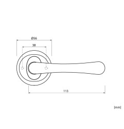 Draco Interior Door Handles - For Cylinder, Matt Nickel