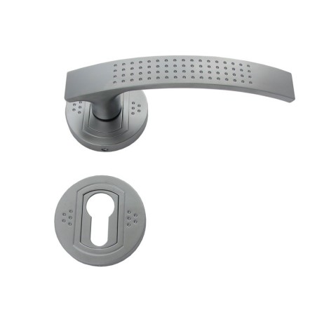 Argus Door Handle - For Cylinder, Matte Chrome