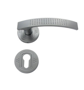 Argus Door Handle - For Cylinder, Matte Chrome