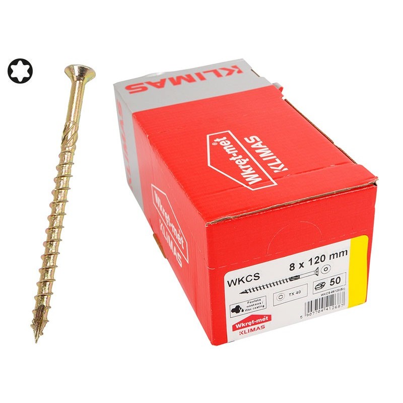 Wkret-met WKCS Wood Screws - 8 x 120 mm, 50 pcs Wkret-met WKCS Wood Screws - 8 x 120 mm, 50 pcs