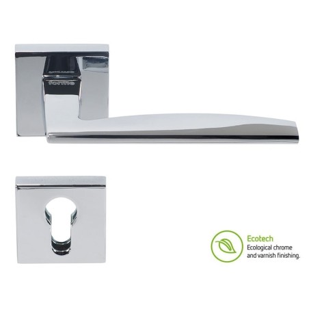 Forme Fashion Modena Interior Door Handles - For Cylinder, Polished Chrome
