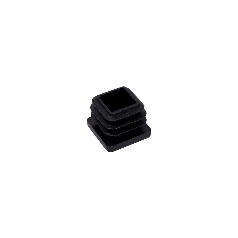 Square Tube End Cap - 20 x 20 mm, Black