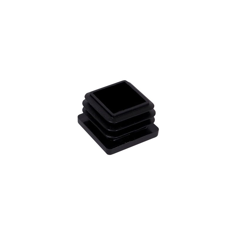 Square Tube End Cap - 25 x 25 mm, Black